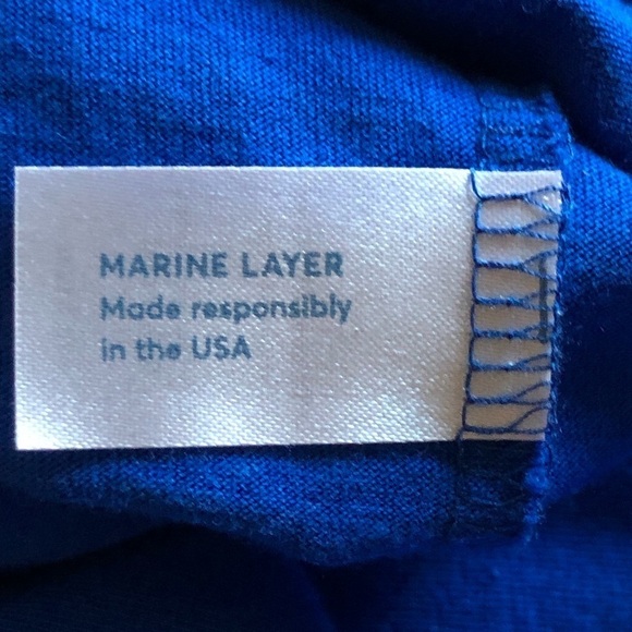 Marine Layer Long Sleeve T-Shirt Blue Size Large - Picture 6 of 7